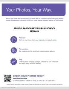 This is a flyer for the Sturgis East School Photo Day