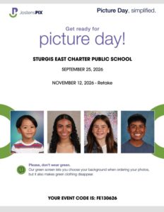 This is a flyer for the Sturgis East School Photo day